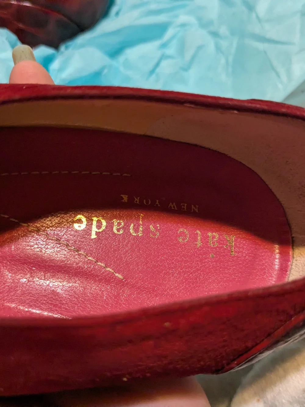 Kate Spade Dark Red Suede Faux Croc Lace-Up Heels 7B Spectator